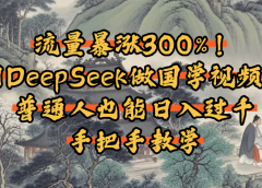 流量暴涨300%！用DeepSeek做国学视频，普通人也能日入过千