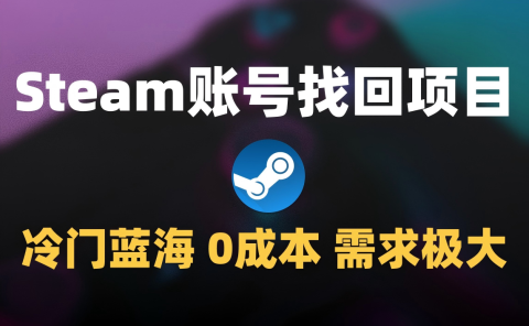 冷门0成本项目：代申诉Steam被盗账号
