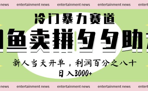 闲鱼 冷 门 暴力 赛 道， 一 单 80% 利 润 ， 新人 轻 松日入 1000+