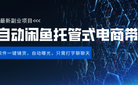 闲鱼全自动电商带货,三年磨一剑，一朝露锋芒，长期稳定项目，单日稳定变现500+