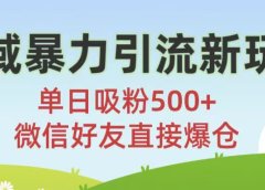 私域暴力引流新玩法!单日吸粉500+,微信好友直接爆仓