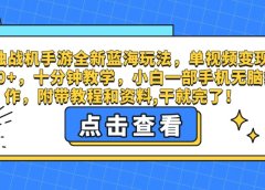 孤独战机手游全新蓝海玩法,单视频变现2000+,十分钟教学,小白一部手机无脑操作,附带教程和资料,干就完了!