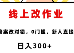 线上改作业，对着答案改就行，零门槛，新人直接上手！