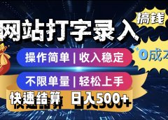最新零门槛副业新选择!打字录入发票快递号等、轻松赚收益,24小时随时做,操作简单轻松日入500+