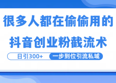 很多人都在偷偷用的抖音创业粉截留术，日引300+，一步到位引流到私域