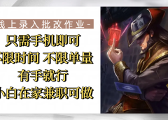 线上录入批改作业，只需手机即可，不限时间 不限单量，有手就行，小白在家兼职可做