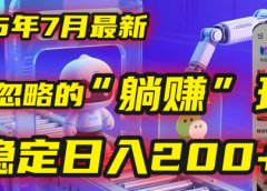 2025年7月一个被99%的人忽略的“躺赚”玩法，稳定日入200+！