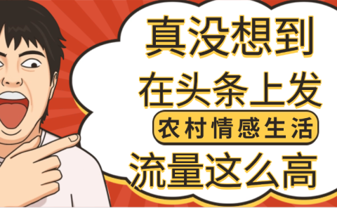 【万万没想到】在头条做《农村情感生活》二创小故事,收益暴增,昨天收益1300+