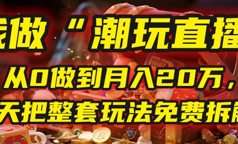 做“潮玩直播”,从0做到月入20万,今天把整套玩法免费拆解!