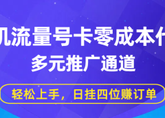 手机流量号卡零成本代理,多元推广通道,轻松上手,日挂四位赚订单
