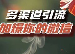 多渠道引流,加爆你的微信,把流量导入到私域,这是每一个想要在互联网赚钱的人必须掌握的底层能力