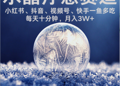 水晶疗愈赛道 小红书 蝴蝶号 抖音 快手都可做 每日轻松十分钟 月赚米3W+ 抓紧冲!
