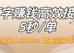 打字赚钱高效接单5秒/单,轻松挑战日入3000+,收益空间等你来拓!