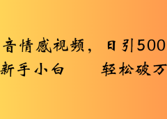 抖音情感视频,日引500粉新手小白轻松破万