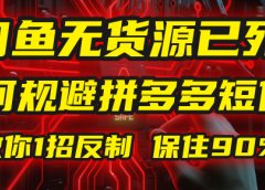 闲鱼下单如何避免客户收到拼多多短信?闲鱼无货源还能做吗? 2025拼多多“下死手”,马哥教你1招反制,保住90%利润!
