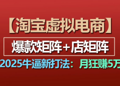 【淘宝虚拟项目】2025牛X新打法:爆款矩阵+店矩阵,月狂赚5万