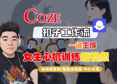 【Coze工作流搭建实操教程】Coze智能体工作流一键生成“女生心机训练“短视频,全流程保姆级教学---AI视频制作教程_AI创作_AI短片_AI脚本_AI绘画_AIGC人工智能!