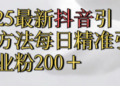 2025最新抖音引流,方法每日精准引流创业粉300+
