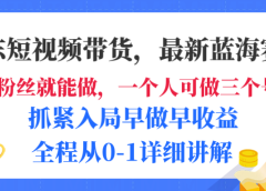 京东短视频带货,最新蓝海赛道,发视频长尾流量,未来几年躺赚被动收益,全程从0-1详细讲解