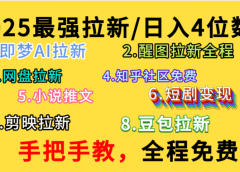 全程免费,手把手教,日入4位数的拉新项目,教会你免费使用各种AI软件,并且持续更新市面上最新的项目哦!
