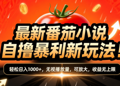 (爆款) 番茄小说“自推自新”躺赚玩法曝光!10-20播放就出单,日入1000+只是保底