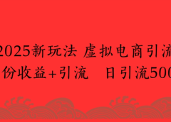 2025新玩法,虚拟电商引流,两份收益+引流 日引流500+